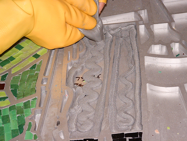Piping the resin cement Piping the resin cement